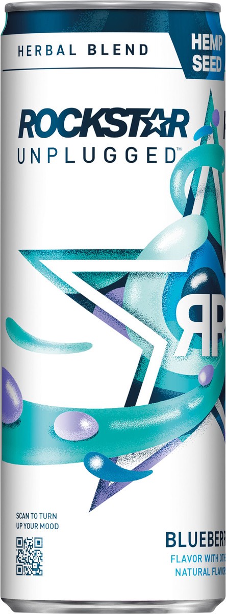 slide 4 of 5, Rockstar Unplugged Sugar Free Energy Drink Blueberry 12 Fl Oz Can, 