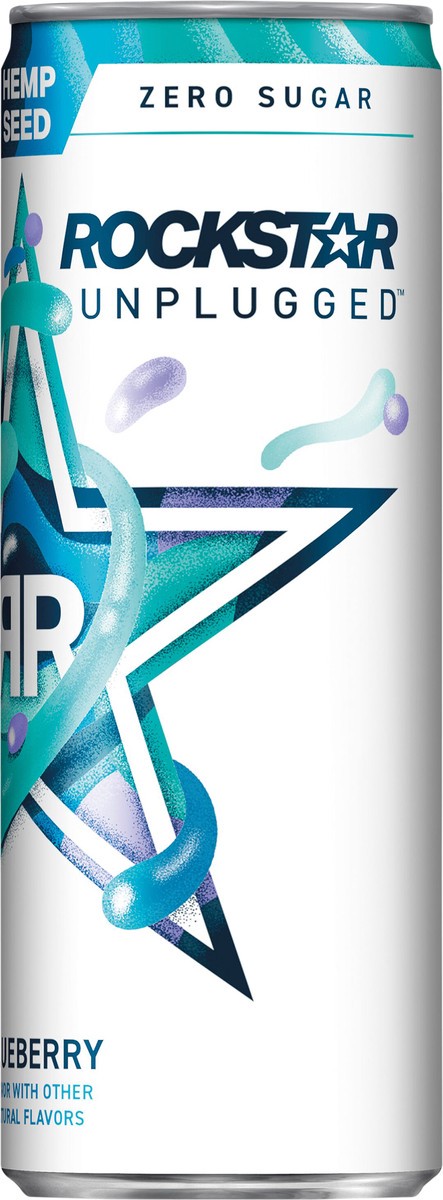slide 5 of 5, Rockstar Unplugged Sugar Free Energy Drink Blueberry 12 Fl Oz Can, 
