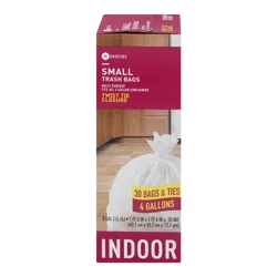 SE Grocers Small Trash Bags Twist Tie Closure Indoor - 30 CT