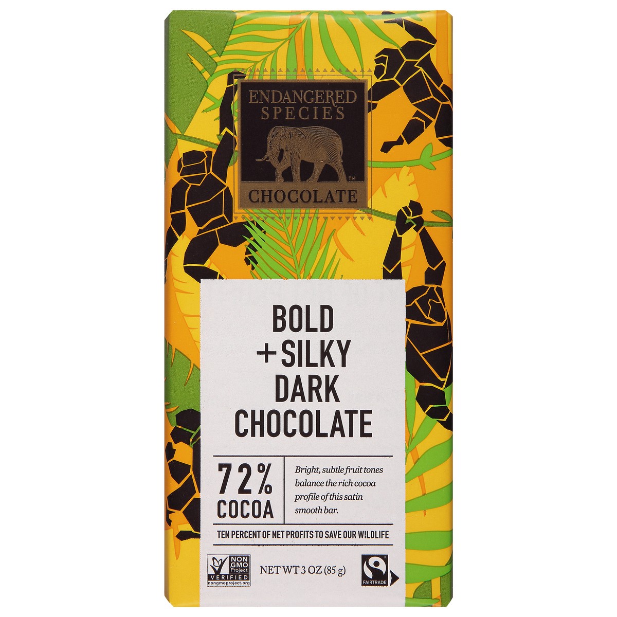 slide 1 of 2, Endangered Species Milk Chocolate 48% Cocoa Chocolate Bar, 