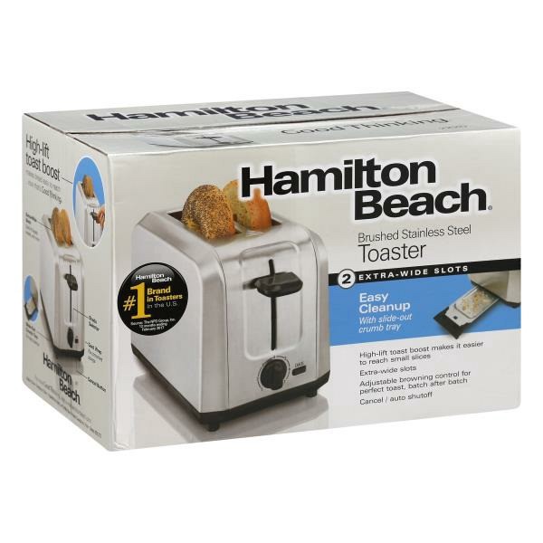 slide 1 of 1, Hamilton Beach 2 Slice Toaster - Silver/Black, 1 ct