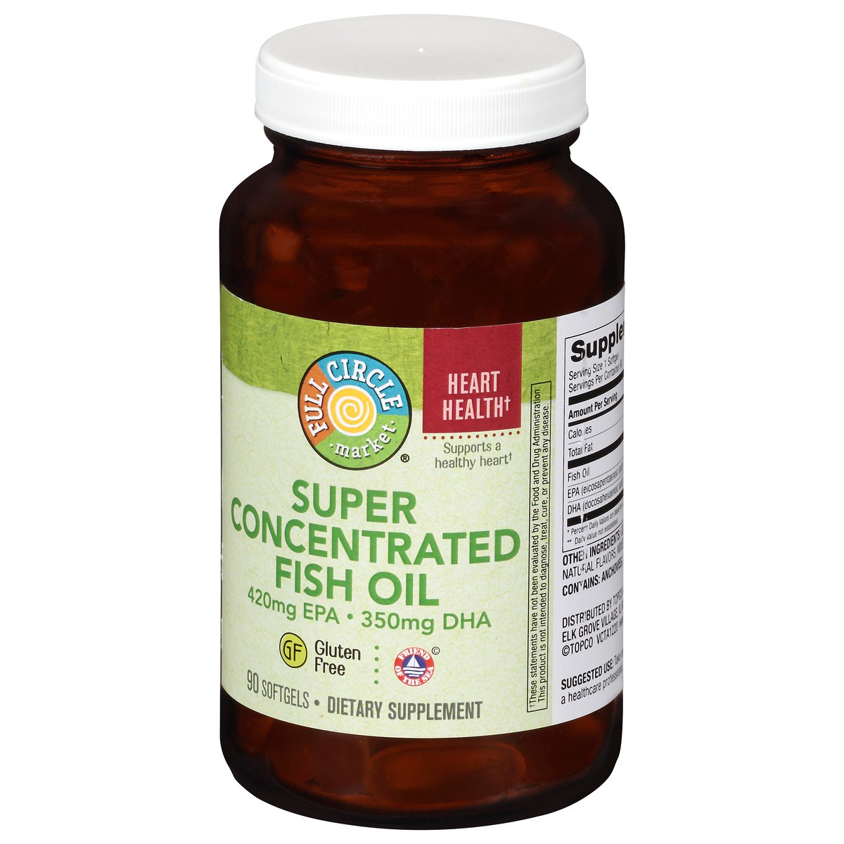 slide 7 of 9, Full Circle Market High Potency Fish Oil Softgels, 90 ct