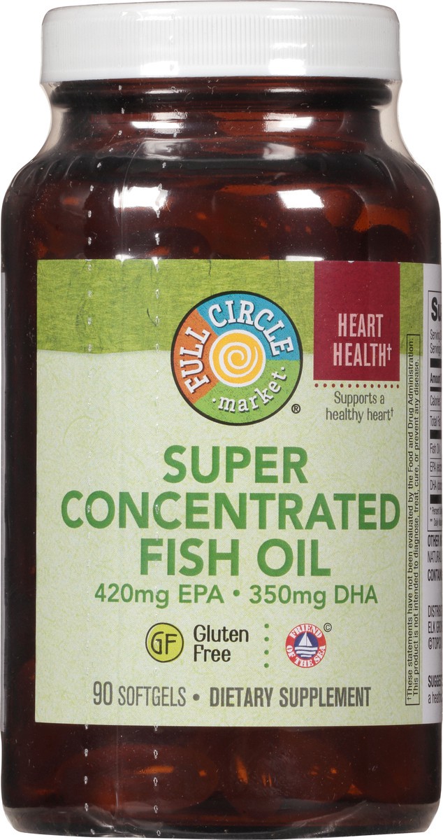slide 3 of 9, Full Circle Market High Potency Fish Oil Softgels, 90 ct