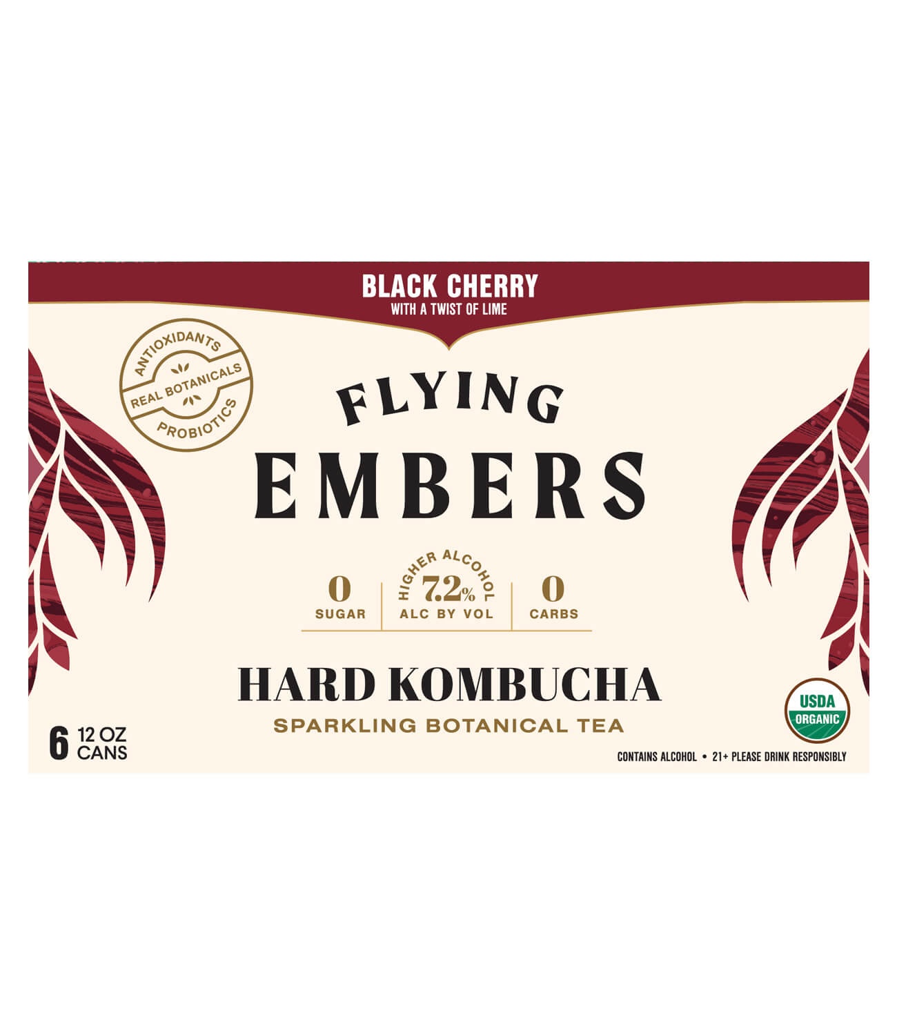 slide 1 of 1, Flying Embers Black Cherry, 6 ct; 12 oz