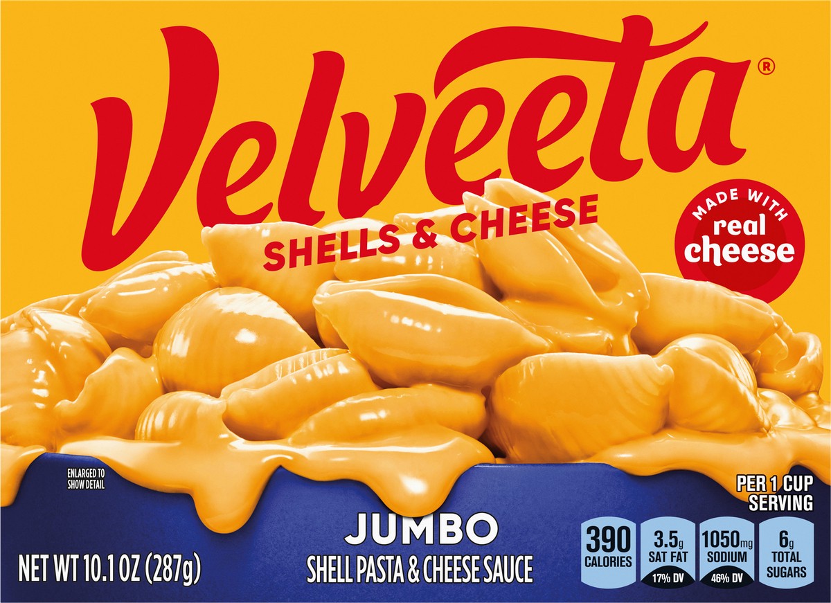 slide 9 of 9, Velveeta Shells & Cheese Jumbo Shell Pasta & Cheese Sauce Meal, 10.1 oz Box, 10.1 oz