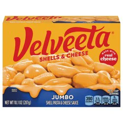 Velveeta Jumbo Shells and Cheese Mac and Cheese, 1 Box, for Easy Dinner or Dinner Sides, Original Flavor, Made with Real Cheese, 10.1 oz