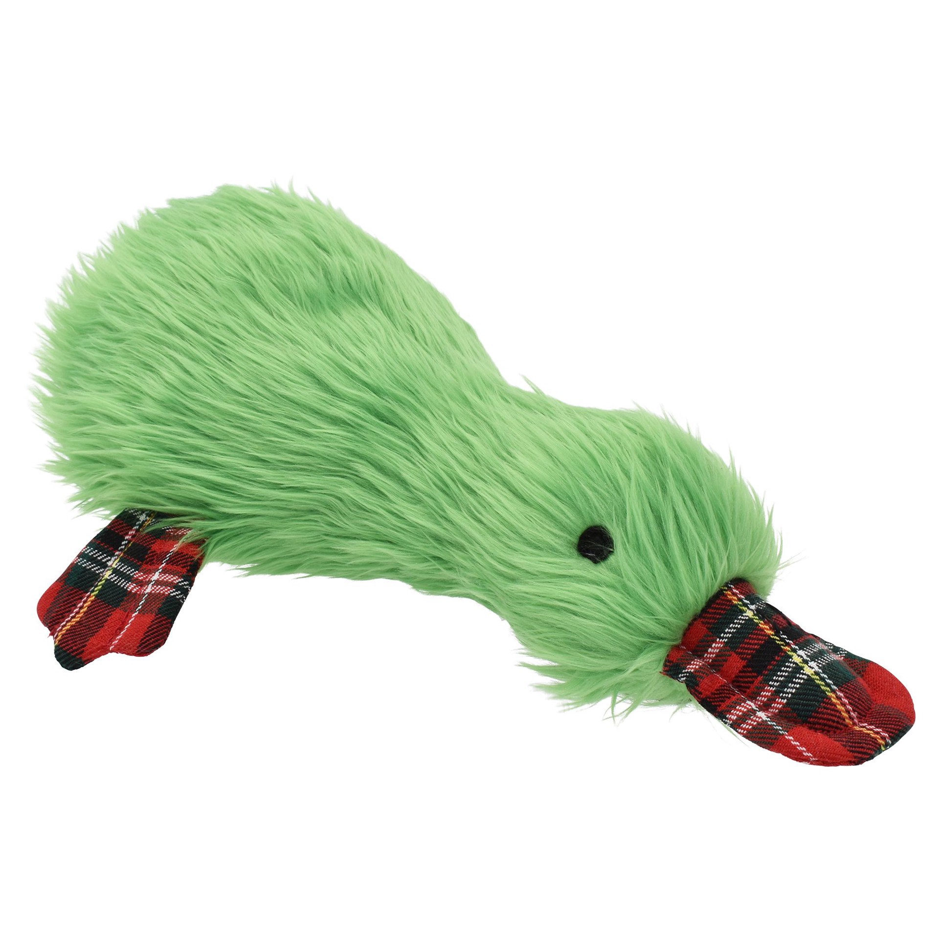 slide 1 of 1, Multipet Holiday Green Jumbo Duckworth Plush Dog Toy, 1 ct