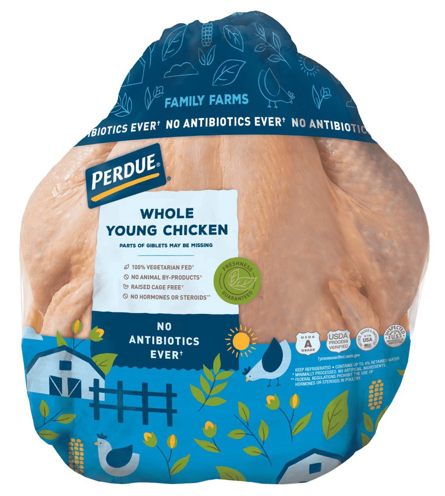 slide 2 of 6, Perdue Fresh All Natural Whole Chicken, per lb