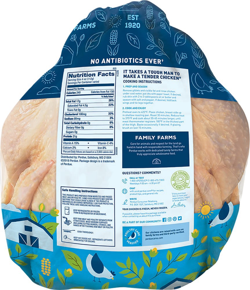 slide 6 of 6, Perdue Fresh All Natural Whole Chicken, per lb