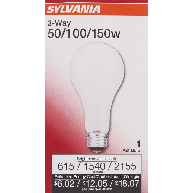 slide 1 of 1, Sylvania 3-Way 50-150 Watt, 1 ct