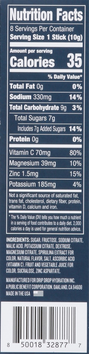 slide 2 of 9, DripDrop ORS Electrolyte Powder - 8 ct, concord grape, 8 ct