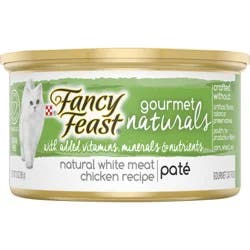 Purina Fancy Feast Grain Free Wet Cat Food Pate Gourmet Naturals White Meat Chicken Recipe