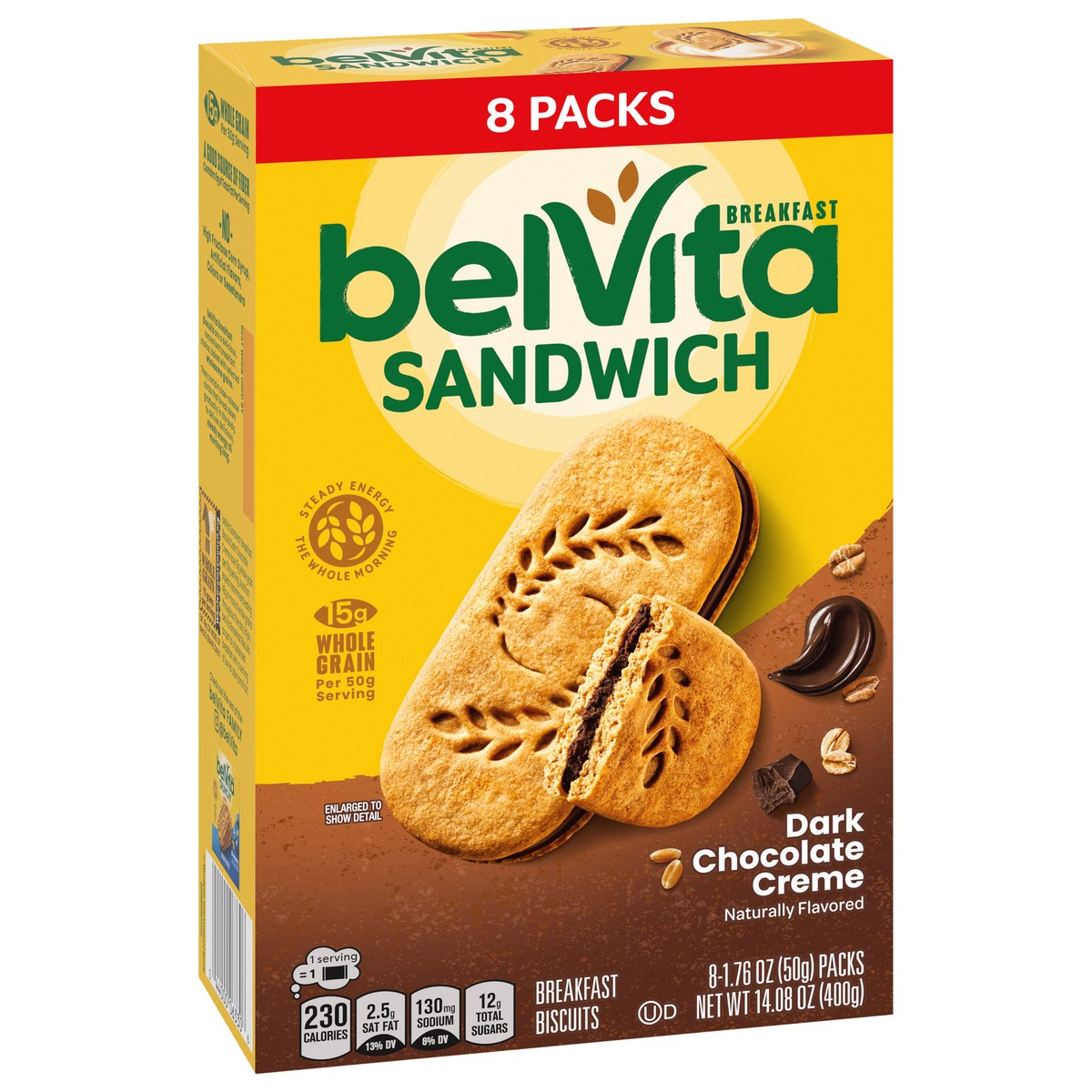 slide 2 of 9, belVita Sandwich Dark Choco Crème - 8ct, 8 ct; 1.76 oz