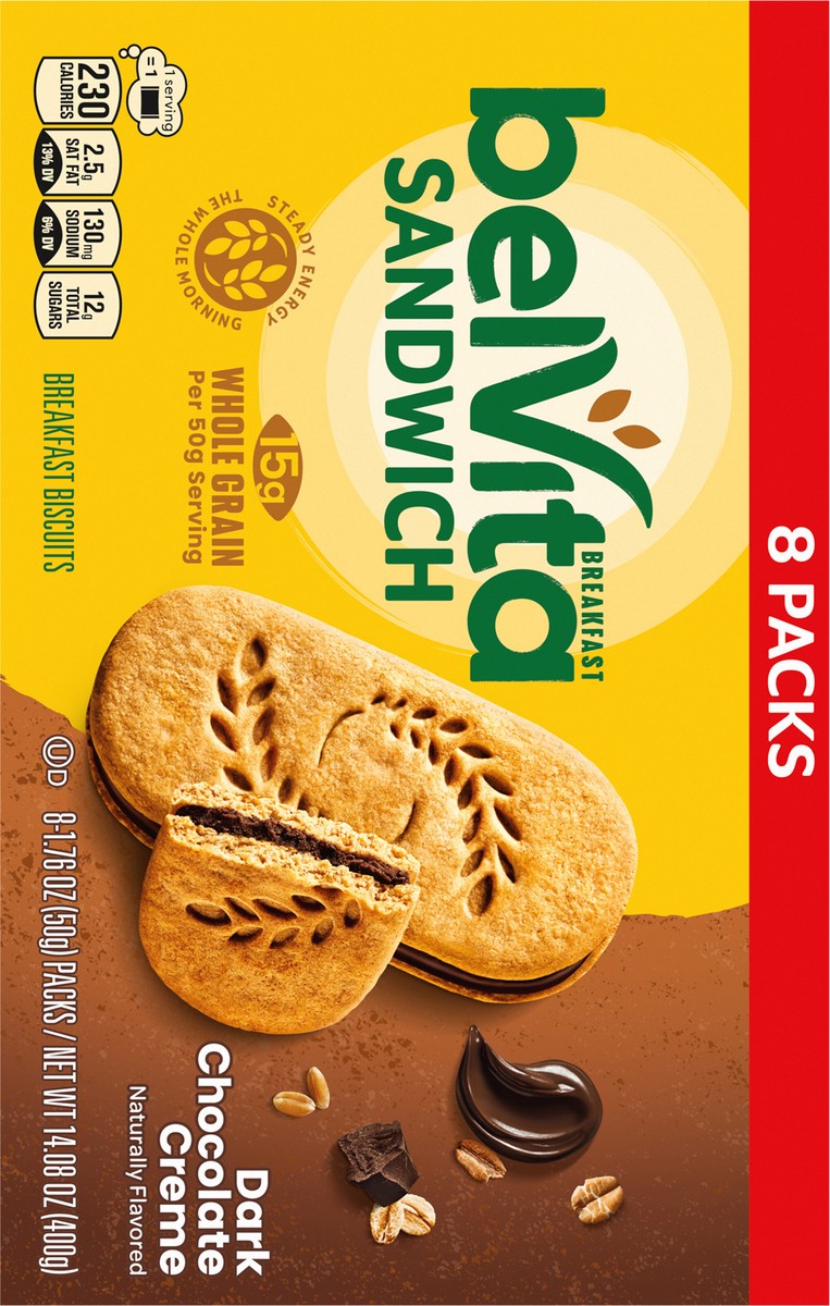 slide 5 of 9, belVita Sandwich Dark Choco Crème - 8ct, 8 ct; 1.76 oz