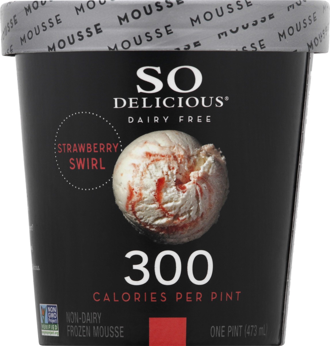 slide 2 of 8, So Delicious Dairy Free Coconut Milk Frozen Mousse, Strawberry Swirl, Vegan, Non-GMO Project Verified, 1 Pint, 16 oz