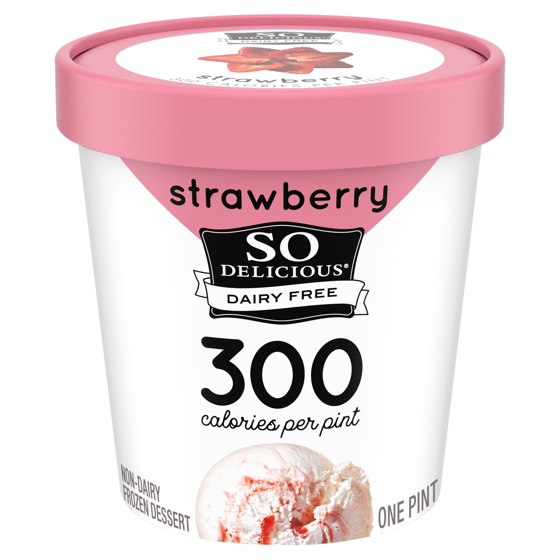 slide 1 of 8, So Delicious Dairy Free Coconut Milk Frozen Mousse, Strawberry Swirl, Vegan, Non-GMO Project Verified, 1 Pint, 16 oz