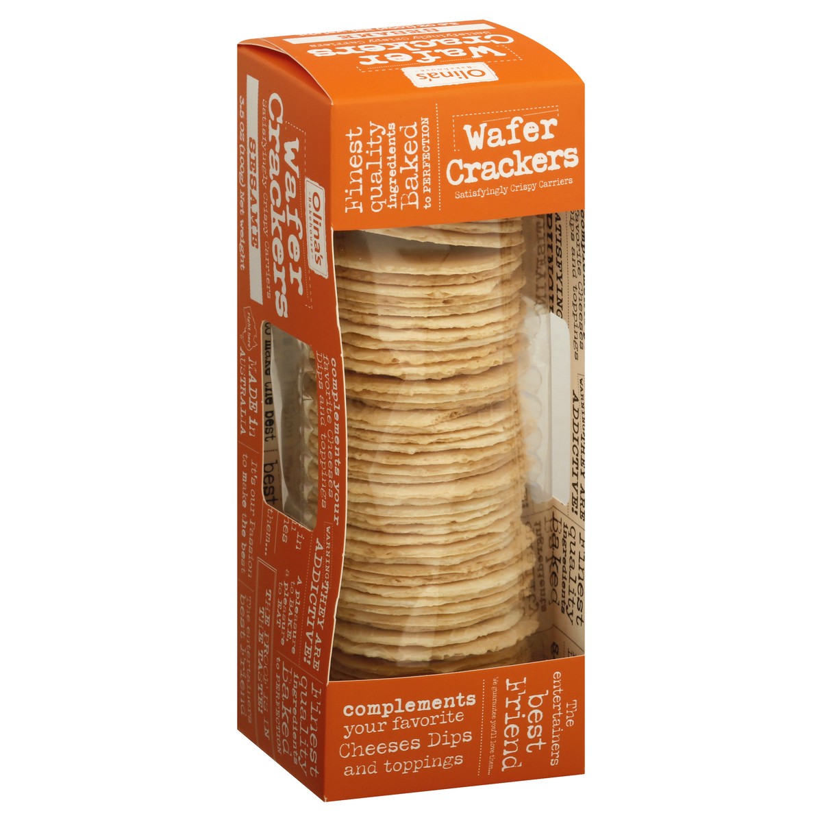 slide 3 of 9, Olina Bakehouse Sesame Wafer Crackers, 3.5 oz