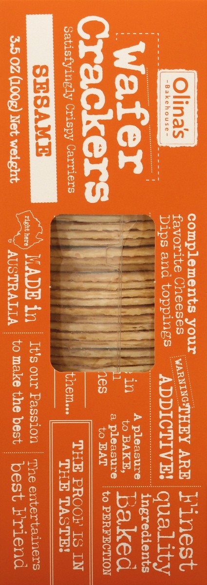 slide 7 of 9, Olina Bakehouse Sesame Wafer Crackers, 3.5 oz