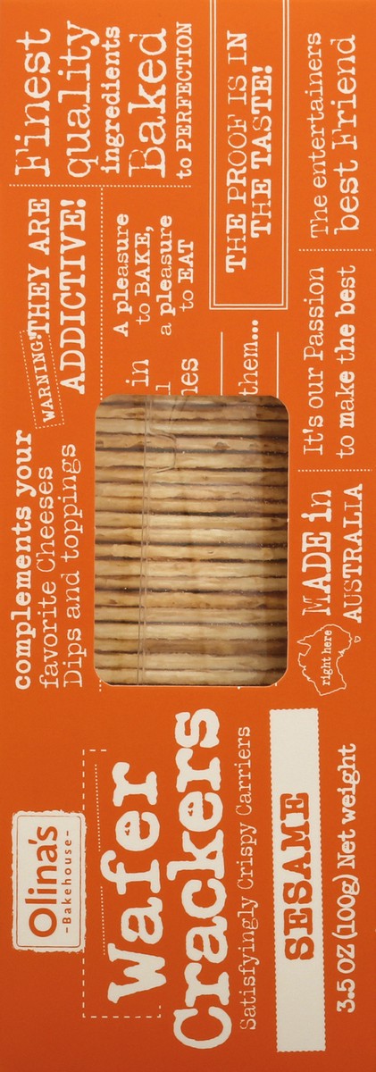 slide 2 of 9, Olina Bakehouse Sesame Wafer Crackers, 3.5 oz