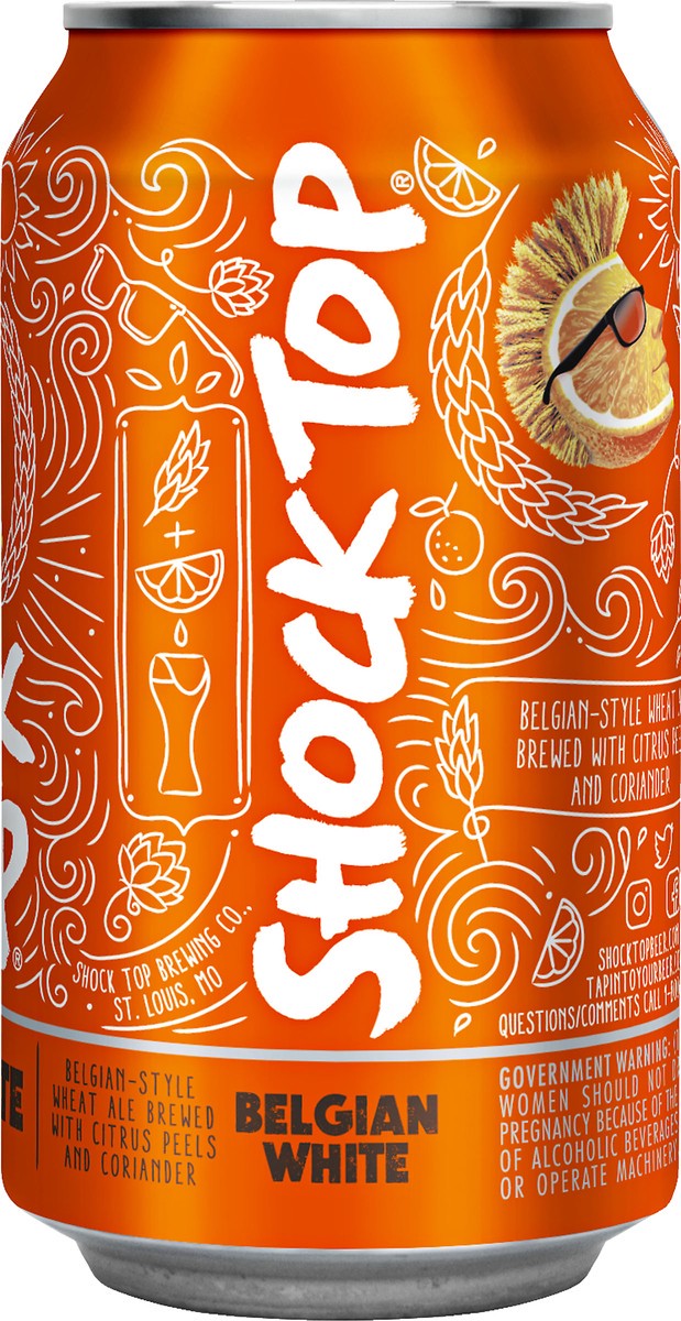 slide 5 of 8, Shock Top Belgian White Beer 12 oz, 12 oz