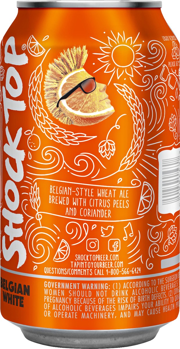 slide 6 of 8, Shock Top Belgian White Beer 12 oz, 12 oz