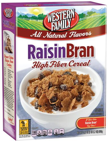 slide 1 of 1, Western Family Raisin Bran Cereal, 18.7 oz