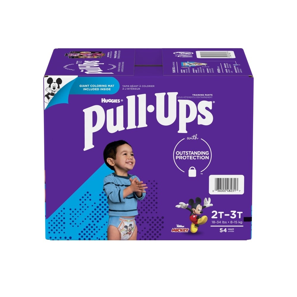 slide 1 of 3, Pullups Learning Designs Day Or Night Protection Training Pants for Boys - 2T/3T, 54 ct