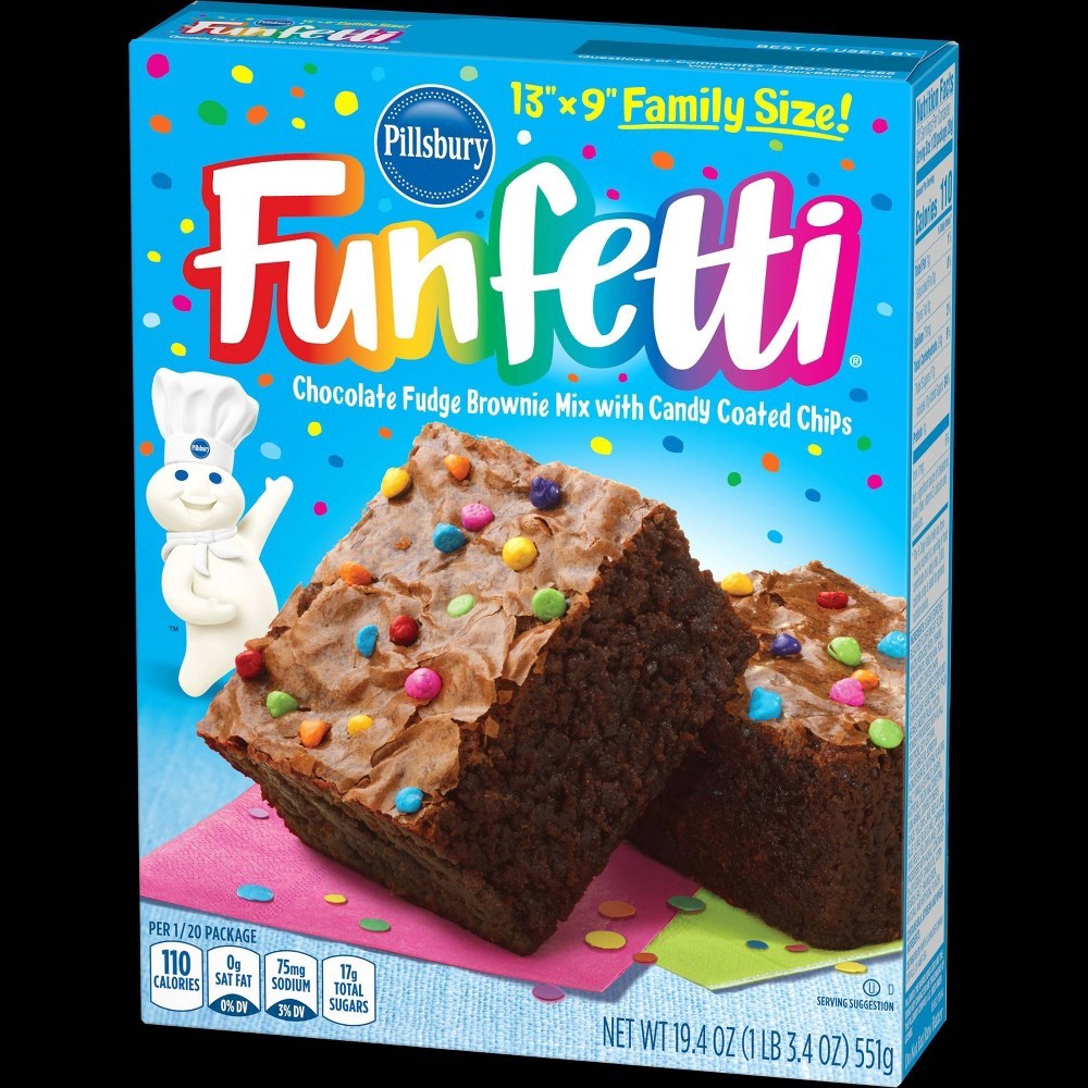 slide 2 of 3, Pillsbury Funfetti Fudge Brownie Mix, 19.4 oz