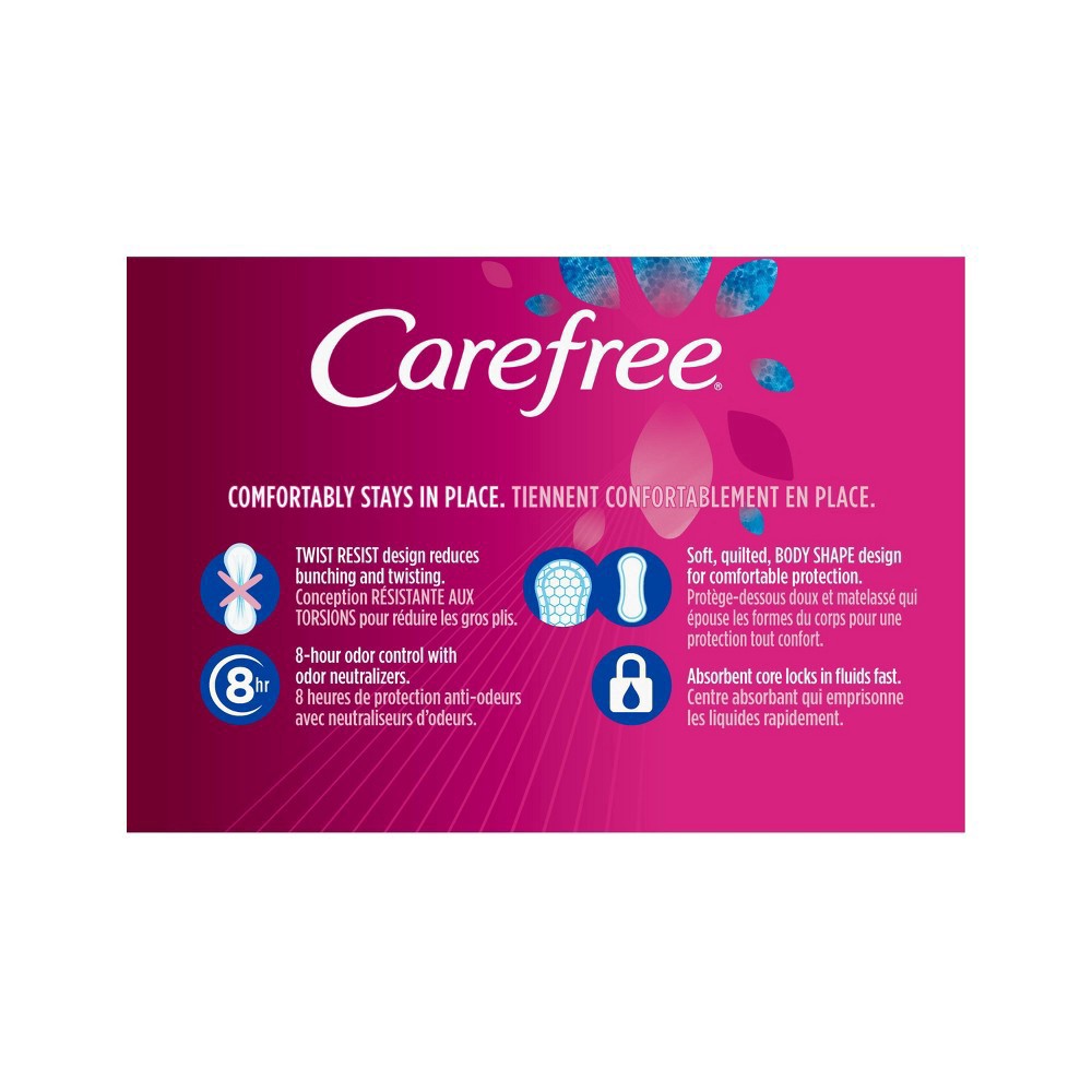 slide 10 of 11, Carefree Long Unwrapped Panty Liners Unscented, 92 ct