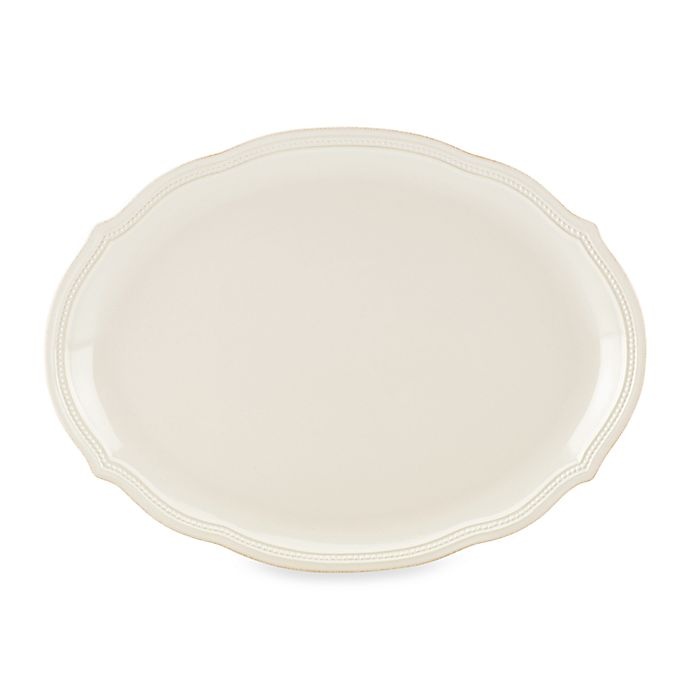 slide 1 of 1, Lenox French Perle Bead Oval Platter - White, 16 in