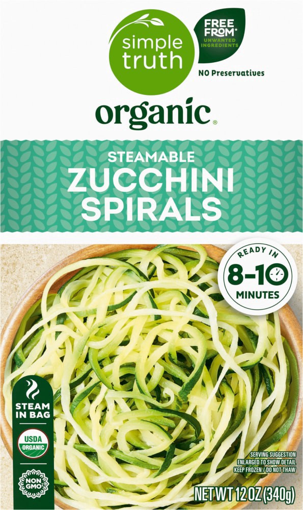 slide 4 of 4, Simple Truth Organic® Steamable Zucchini Spirals, 12 oz
