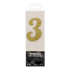 Creative Converting Gold Glitter 3 Cake Topper