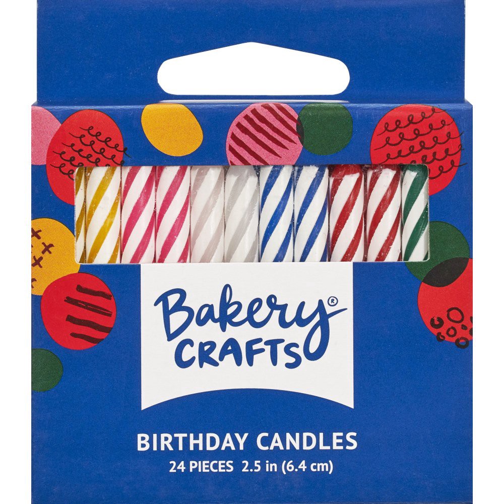 slide 1 of 8, Culpitt Assorted Birthday Spiral Candles, 24 ct