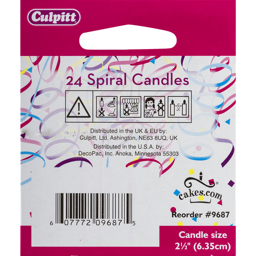 slide 3 of 8, Culpitt Assorted Birthday Spiral Candles, 24 ct