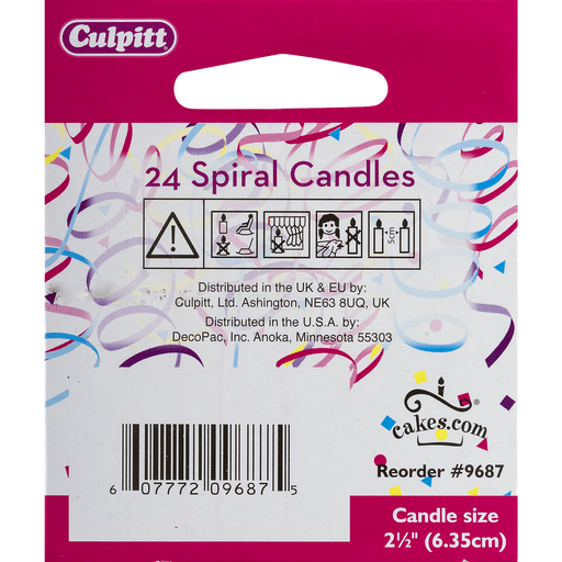 slide 7 of 8, Culpitt Assorted Birthday Spiral Candles, 24 ct