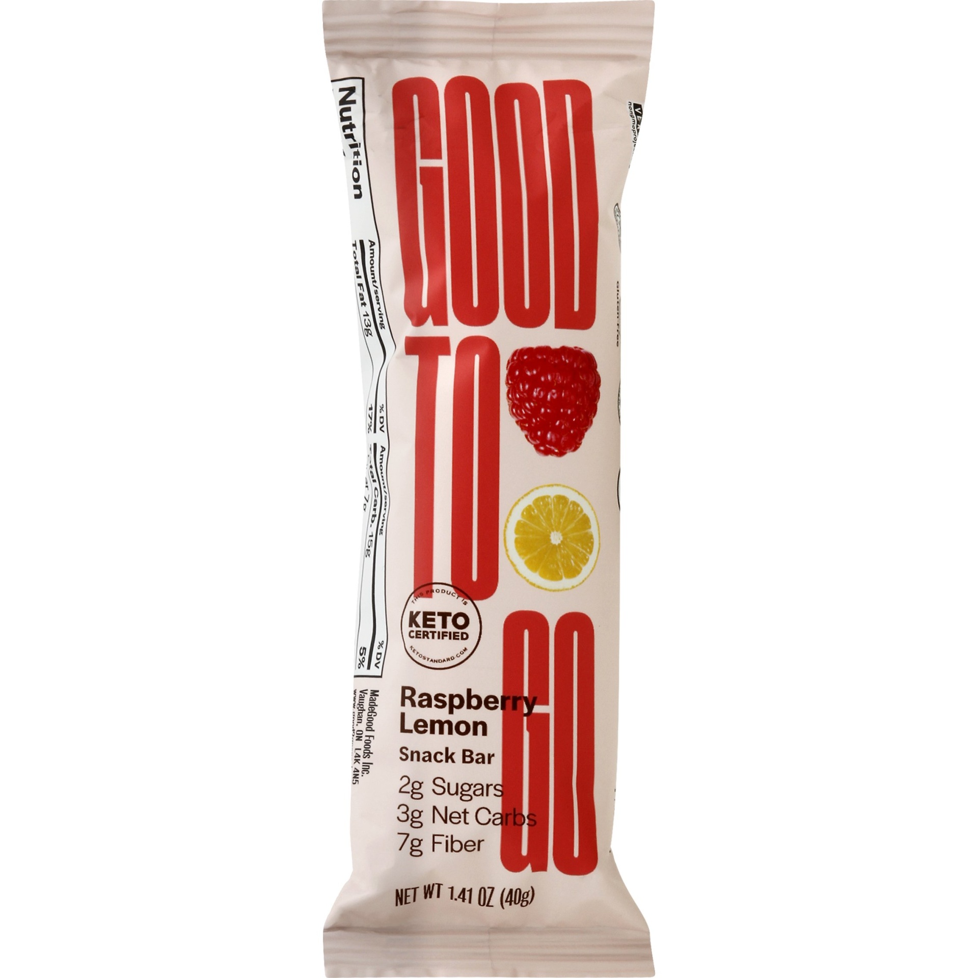 slide 1 of 1, Good to Go Raspberry Lemon Keto Bar, 1.4 oz