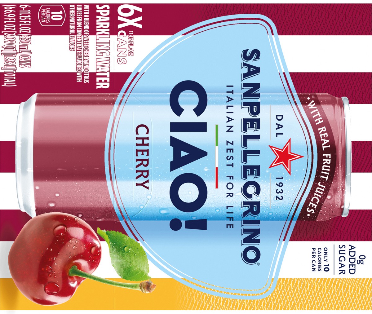 slide 2 of 13, San Pel Ciao Cherry 6/11.15 Oz, 6 ct; 11.15 fl oz