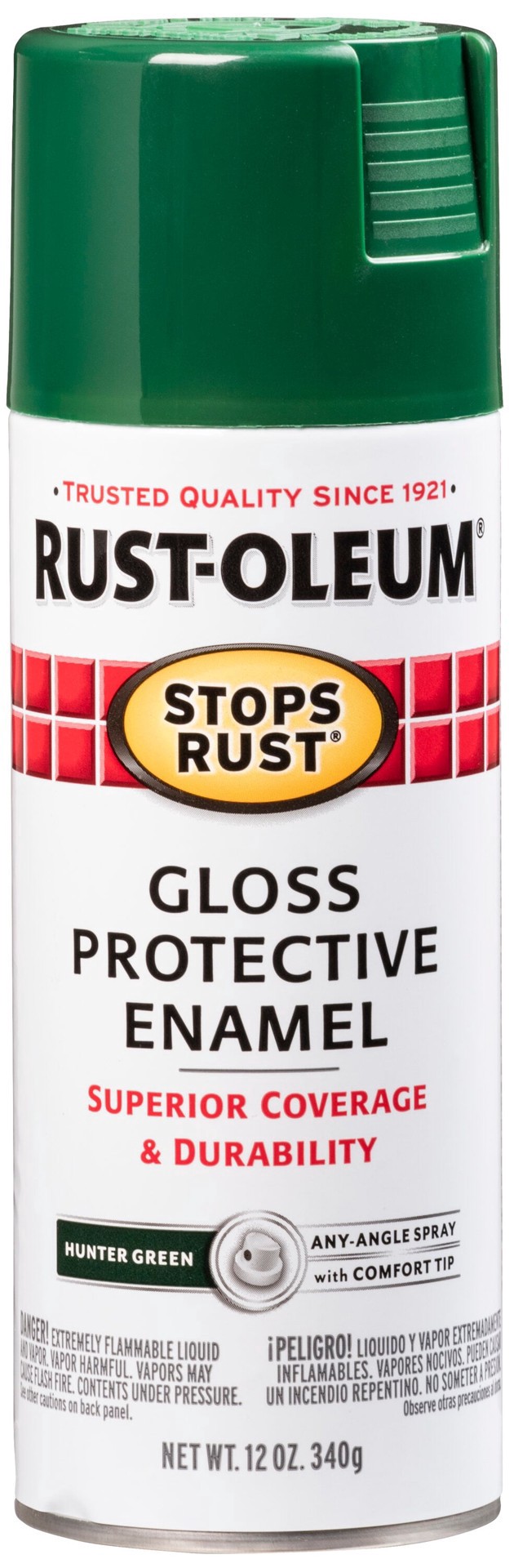 slide 5 of 6, Rust-Oleum Hunter Green Gloss Protective Enamel Spray, 12 oz