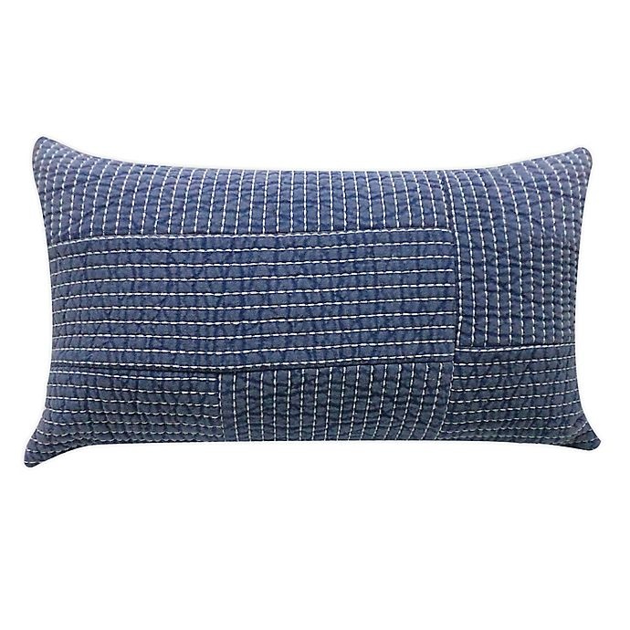 slide 1 of 1, Bee & Willow Home Yarn Dye Chambray Oblong Throw Pillow - Blue, 1 ct