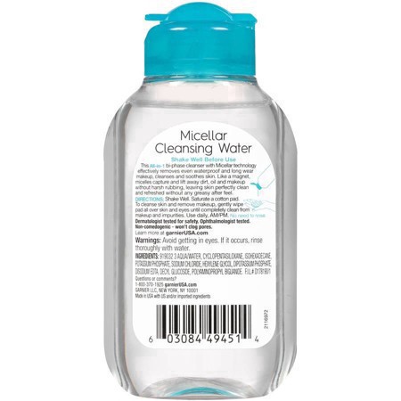 slide 16 of 30, Garnier Unscented Garnier Skin Active Micellar Cleansing Water - For Waterproof Makeup - 3.4 fl oz, 3.4 fl oz