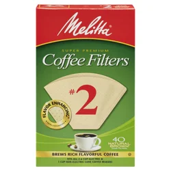 Melitta Natural Brown No. 2 Coffee Filters - 40 ct