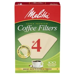 Melitta Natural Brown No. 4 Coffee Filters 100 ea