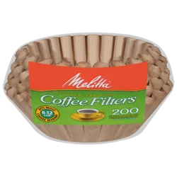 Melitta Natural Brown Super Premium Basket Coffee Filters - 200 ct