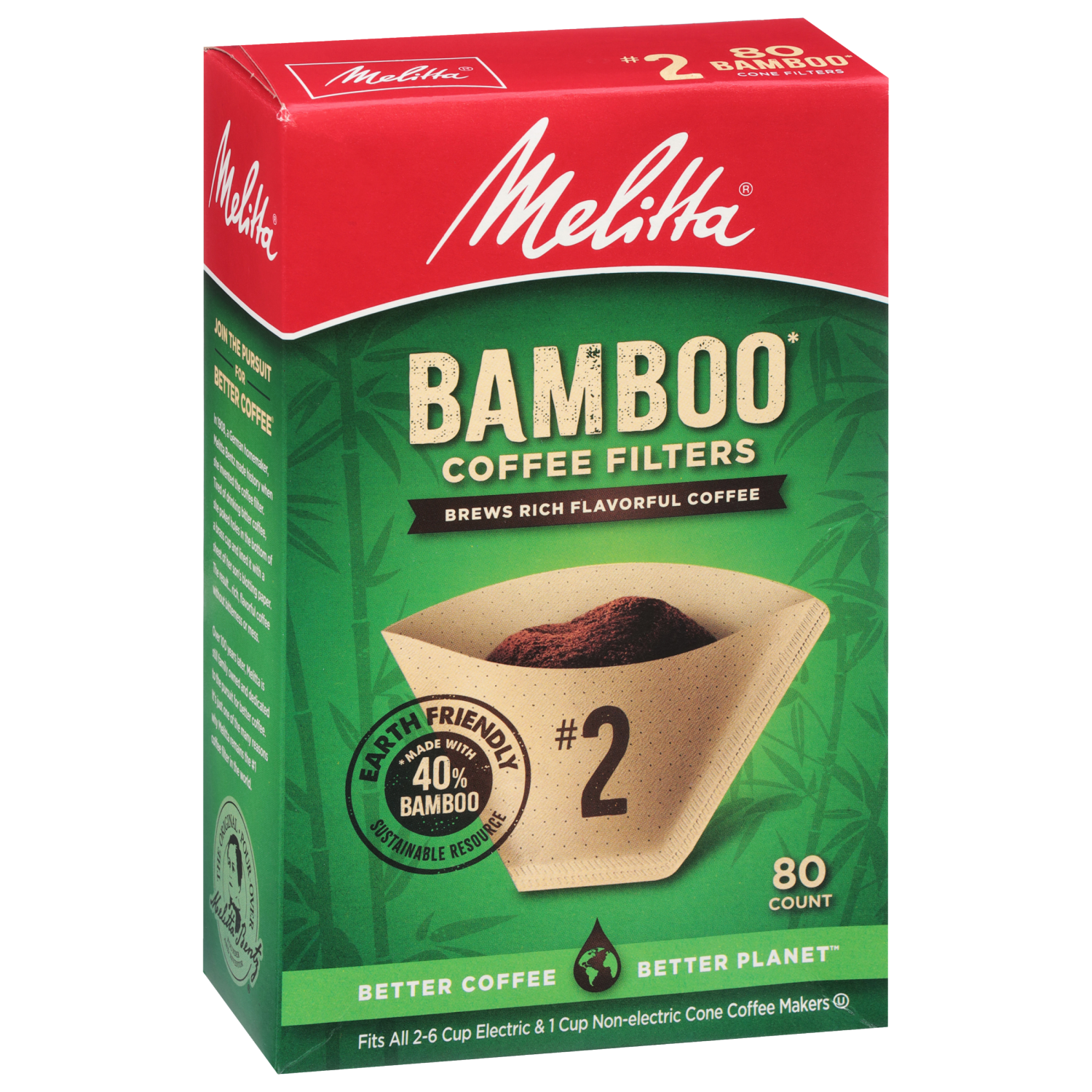 slide 5 of 6, Melitta Bamboo Cone Coffee Filters - 80 ct, 80 ct