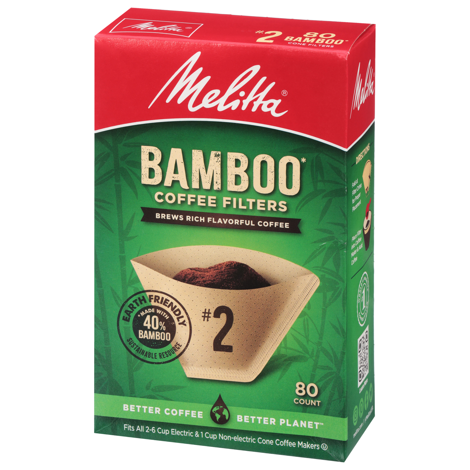 slide 6 of 6, Melitta Bamboo Cone Coffee Filters - 80 ct, 80 ct
