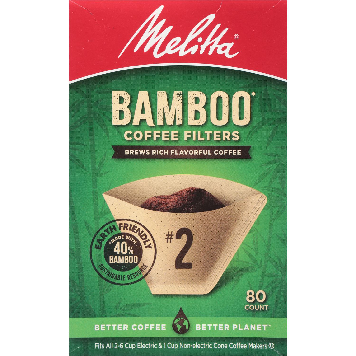 slide 1 of 6, Melitta Bamboo Cone Coffee Filters - 80 ct, 80 ct