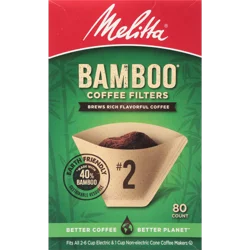 Melitta Bamboo Cone Coffee Filters - 80 ct