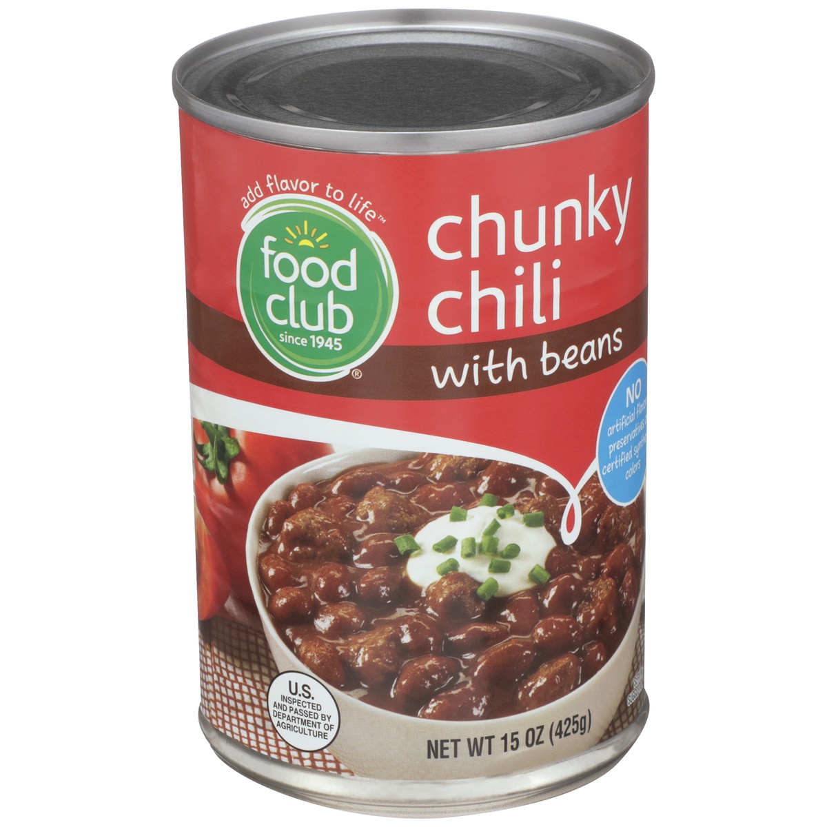 slide 2 of 10, Food Club Chunky Chili With Beans, 15 oz