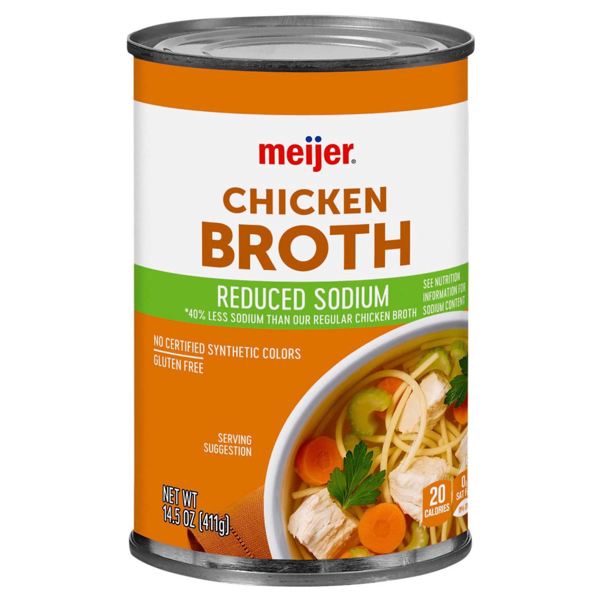 slide 1 of 9, Meijer Reduced Sodium Chicken Broth, 14.5 oz