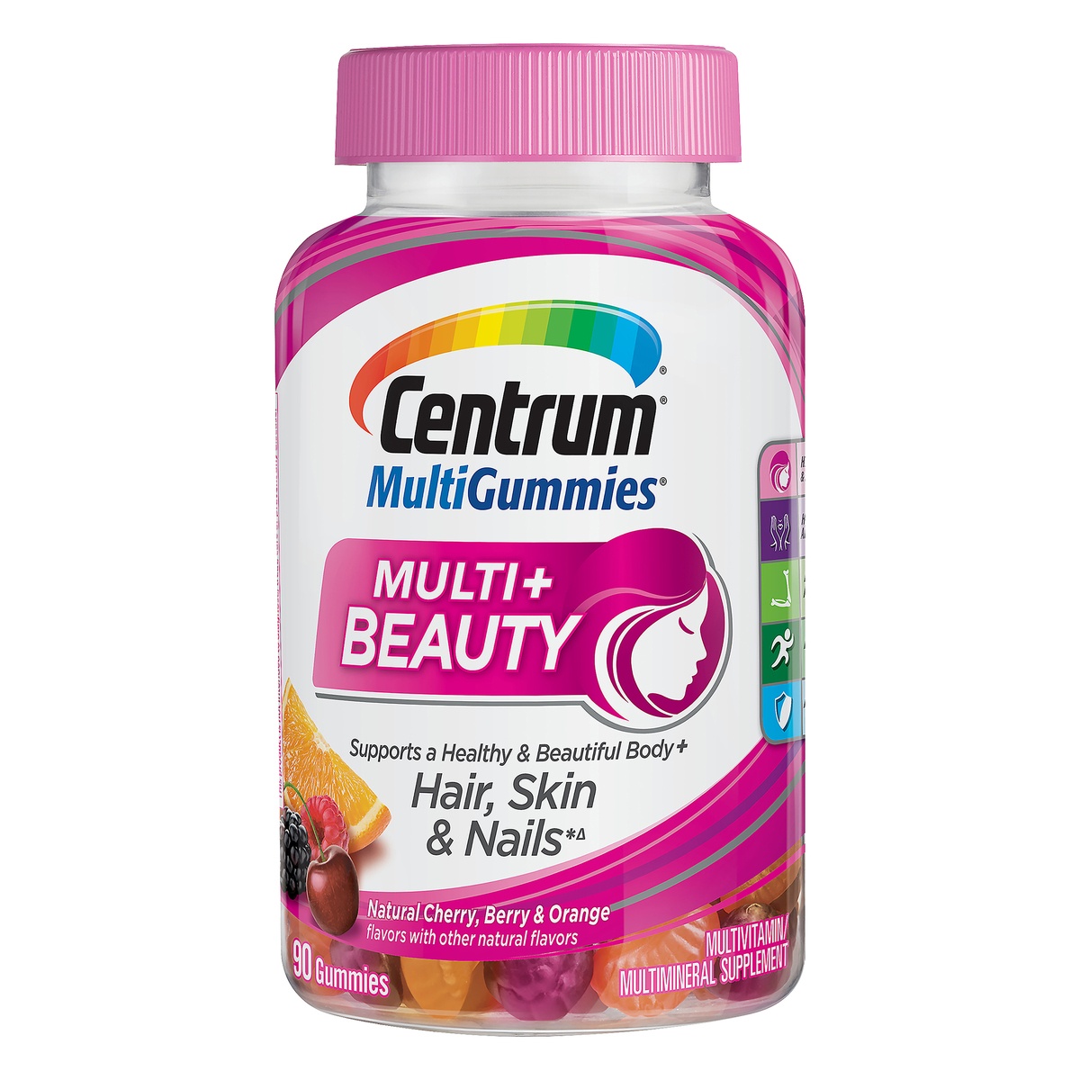 slide 1 of 6, Centrum Multi-Gummies Multi+Beauty, 90 ct